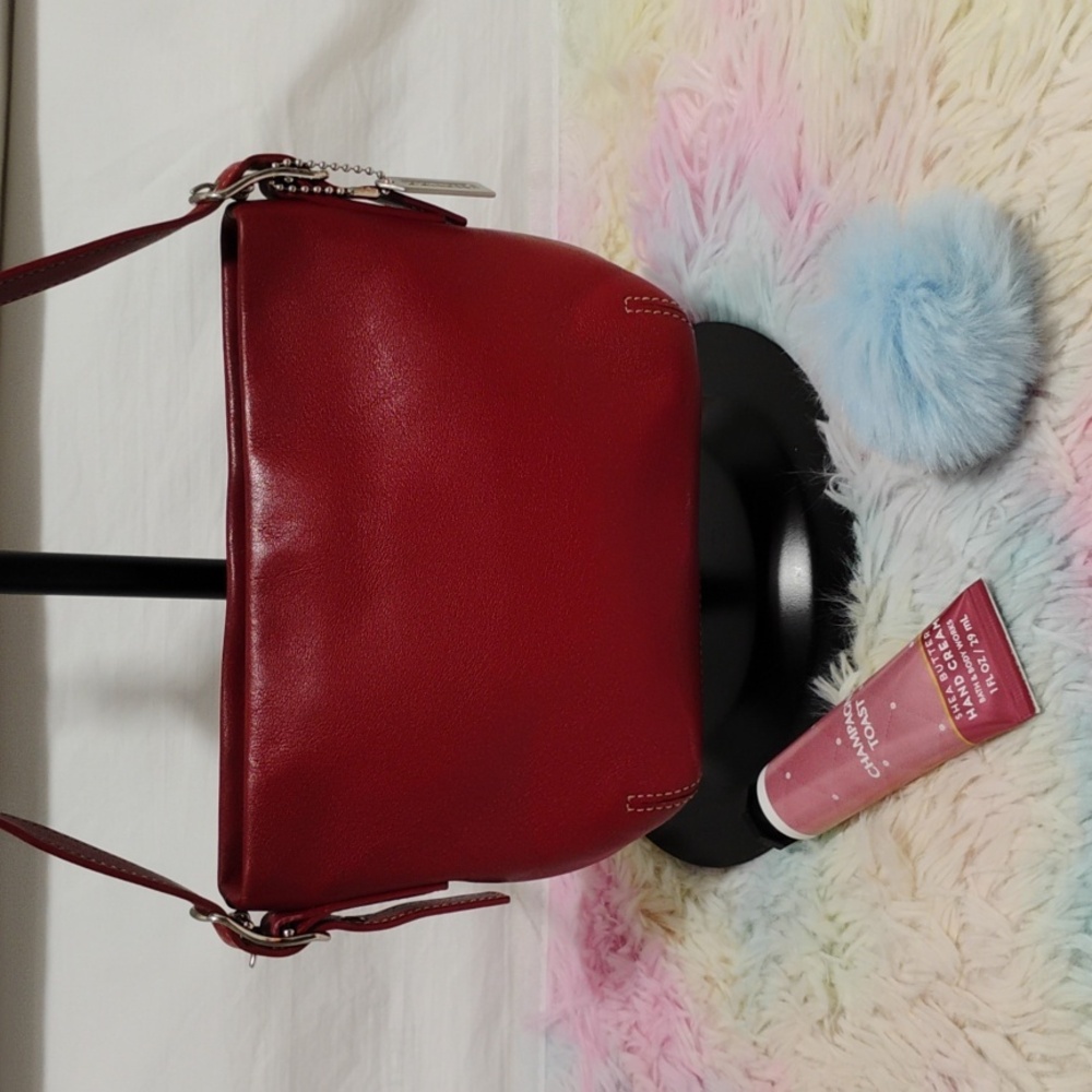 Authentic Coach Vintage Mini Red Leather Shoulder Bag